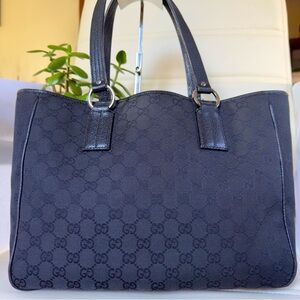 Gucci GG Black Canvas Tote Cloth